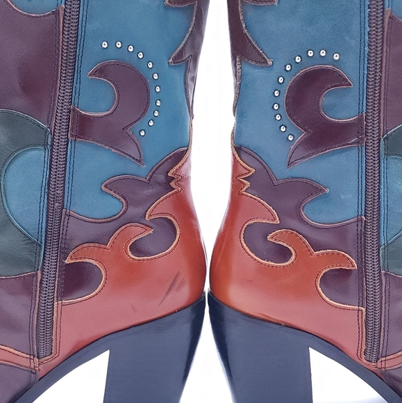 Jeffrey Campbell Women Saddle Up Western Cowboy Boot Size 8.5 Multicolor - Picture 9 of 11